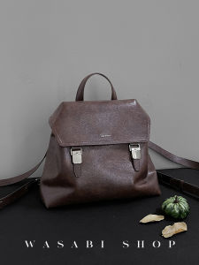 VIBERING Retro Soft Leather Backpack Large Capacity Commuter Style Womens Bag Trendy College Wind 2025 New Arrival