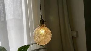 Home Led Home Lighting LED Pendant Light Hanging Light Pendant Light Dining Glass Engraved Phoenix Tail Round Ball Simple Design 吊顶