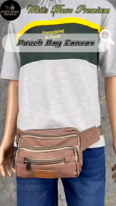 Debe Cotton Canvas Waist Bag M SizeTravel Casual Pouch Bag Kain