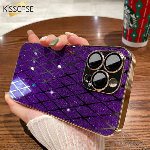 KISSCASE Ốp Mới Họa Tiết Hình Thoi Phù Hợp Cho iPhone 14ProMax Ốp Vỏ Điện Thoại Mạ Điện Lấp Lánh Lấp Lánh 13 Ống Kính Chuyên Nghiệp Chống Ngã Ốp 12 Ốp Lưng TPU Mềm