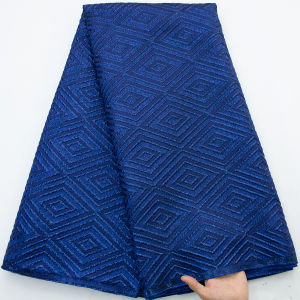 Luxury Purple & Blue Gradient Jacquard Brocade Lace Fabric Premium African Women Dress Material for Traditional & Occasion Wear
