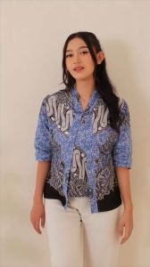 Atasan Batik Wanita Blouse Bolero Seragam Kantor Bahan Katun