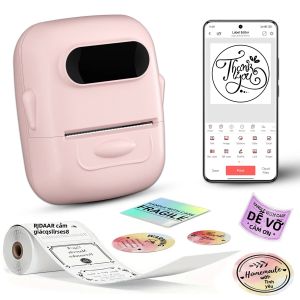Máy In Nhãn Không Dây P50 Máy In Nhãn Nhiệt Không Dùng Mực Tương Thích Bluetooth Máy Dán Nhãn Dán Mã Vạch Tự Làm Với Nạp Cuộn