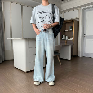 HUALUNDESIGN | Quần Jeans Nam Hàn Quốc Phong Cách Thoáng Mát Xòe Dưới