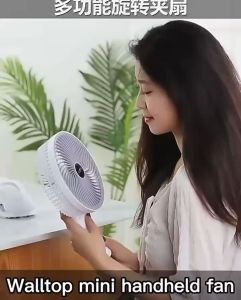 Rechargeable Clip-on Fan Portable Mini Desk Fan 3 Speed Adjustable 360° Rotation USB Cooling Fan for Stroller Office Dorm