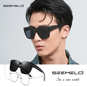 SEEMELO Sunglasses Myopia Glasses Cover TAC Polarized Sunglasses Classical Fashion Glasses Men Women UV400 Outdoor Travel Driving Anti-Glare Cover Over Sun Glasses