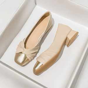 MIFEI | Genuine Leather Rough Heel Moccasins
