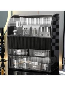 Acrylic Cosmetic Storage Box with Lid Desktop Drawer Style Lipstick Skincare Makeup Organizer Shelf Bedroom Storage Box