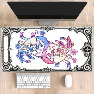 Potdemiel | Pokemon Eevee XXL Miếng Lót Chuột Kawaii Anime Game Thủ Để Bàn Thảm Cao Su HD In Cho Bàn Phím Máy Tính Laptop Văn Phòng Overlock Thảm