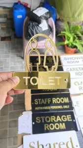 TOILET SIGNAGE Personalized/Customized Laser cut Acrylic