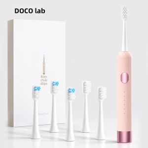 DOCO LAB | Bàn Chải Đánh Răng Điện SONIC Dành Cho Người Lớn Có Thể Sạc Lại Với 6 Chế Độ 5 Đầu Bàn Chải Rung Thông Minh Chăm Sóc Răng Miệng DOCO LAB