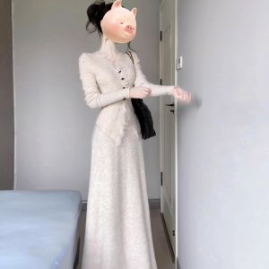 PEIZIXUAN | Bộ Đầm Thiết Kế Mới Thu Đông Phong Cách Pháp