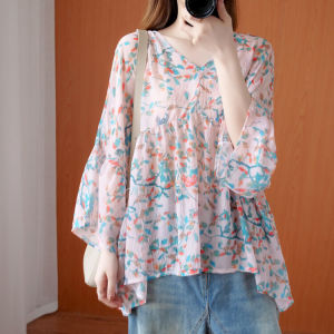 Loose Cotton Linen T-Shirt Womens plus Size Bottoming Shirt Summer Slimming Belly Covering V-Neck Sleeveless Midi Length