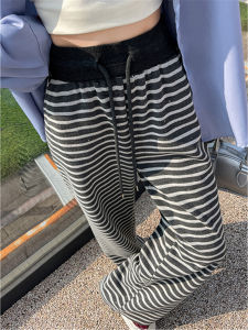 QIAONIAOGE | กางเกงขายาวทรงหลวมสไตล์ย้อนยุคแบบใหม่สำหรับผู้หญิง กางเกงขายาวทรงหลวมสบายๆ สำหรับใส่อยู่บ้านและกลางแจ้งในฤดูใบไม้ร่วงและฤดูหนาว