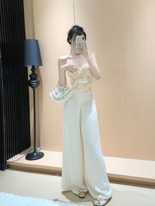 เสื้อเกาะอก Pure Desire Net Floral เสื้อกั๊ก ดีไซน์ เซ็กซี่ รัดรูป เสื้อแจ๊กเก็ต แขนกุด เปลือย ผู้หญิง พลัสไซส์ ฤดูใบไม้ผลิ ฤดูร้อน