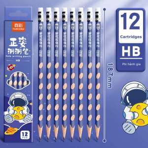 12 cây chì Định Vị ,Vị 2B Đầu Gôm,Có sẵn màu xanh/hồng/xanh/tím,Cải thiện tư thế cầm bút,đồ văn phòng-BEAU4