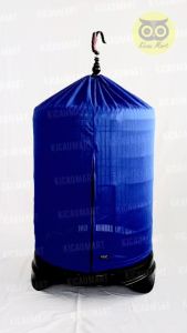 KICAU MART Krodong Sangkar Burung Murai D42 Biru 1 Resleting Sleting Single Bahan PE Premium Kerodong Kandang Burung Murai Batu Kain Penutup Kelambu Sangkar Bulat