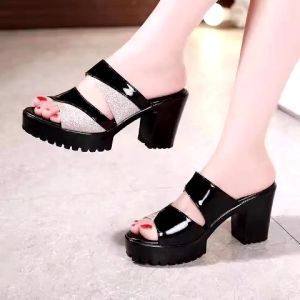 Women for Sandal Sandals Women Wear Fish Mouth Shoes High Heels Thick Heels Platform Mother Shoes Womens Slippers#514