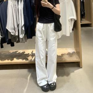 Slimming Effect Long Casual Pants Womens Loose Wide Leg Pants High Waist Korean Style Online Exclusive Fashion Commute