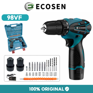 ECOSEN Mesin Bor Baterai Tangan 98V Bor Listrik Cordless Drill