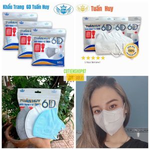 Khẩu trang 6D Tuấn Huy TH99 túi 10 cái khẩu trang N99 công nghệ nano 5 lớp lọc kháng khuẩn 99% dây đeo co dãn nhiều màu cotienshop87