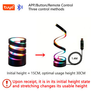 Tuya Bluetooth APP Smart LED Spiral Table Lamp RGBW Colorful Game Live Broadcast Atmosphere Infrared Remote Control