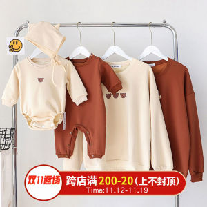 Cute Family Matching Clothes Cotton Polyester Blend Autumn Winter Hoodies Baby Photoshoot Outfits Trendy Three Generations Sweaters
