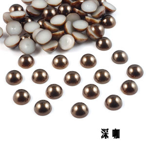 Hạt Ngọc Trai Phẳng DIY Vật Liệu Làm Móng Tay Bán Cầu Mặt Trắng Sữa Phụ Kiện Thủ Công Vỏ Điện Thoại Di Động