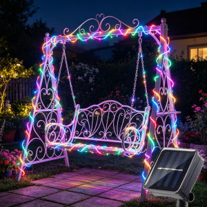LED Solar String Lights Garden Waterproof Tube Rope Lamp Christmas Garland Fairy Lights For Outdoor Holiday Decoration Lighting