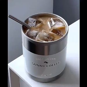 Leak Proof Tumbler with Straw Stainless Steel Water Bottle Straw Cup Coffee Mug Vacuum Flask Double Wall Travel Mug