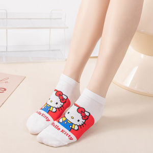 Socks Womens Socks Flats Ins Trendy Cotton Japanese Cute Animal Boat Socks Womens Spring and Autumn Cartoon Preppy Style Womens Socks