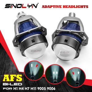 1 Piece of Sinolyn H7 H4 LED AFS Bi LED Projector Lenses For Headlights 9005 9006 H11 Adaptive LED Car Light 6000K 23000LUX Car Accessories