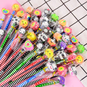 5-40Pcs 19CM Cartoon Animal Pencil With Eraser Wooden Lead HB Drawing Pencils For Kids Birthday Party Gifts Fillers Stationery