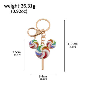 Disney | Disney Mickey Mouse Lollipop Keychain Rainbow Enamel Rhinestone Pendant Womens Handbag Wallet Backpack Charm Accessories Gift