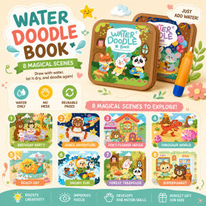 Watercolor Painting Book set for Kid DIY Painting Book Mark for Toddlers Drawing with Brush