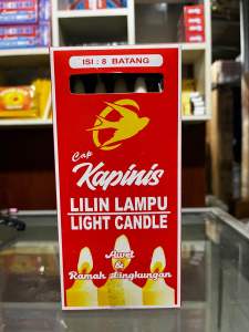 Lilin Putih Jumbo Cap Kapinis Isi 8 Batang Tipe LS-Sp99-Besar-Murah-Candle Mati Lampu Grosir (LS-Sp99-Pack)