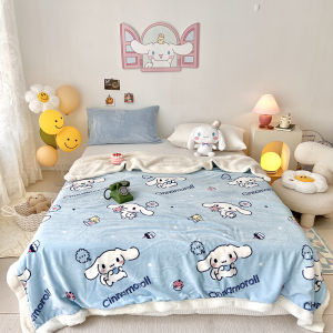Sweetheart Hello Kitty Fall and Winter Warm Berber Fleece Quilt Blanket Cartoon Super Soft Milk Fiber Decorative Blanket Nap Blanket Cover Blanket
