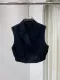 Elegant High-Waisted Slimming Double-Row Buttoned Wool Suit Collar Vest Li Bao Same Style Autumn/Winter Cotton/Polyester Blend. 