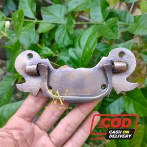 Tarikan Laci Kuningan Antik Motif Arsip Polos Besar 125 cm 1 Pcs