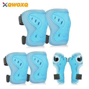 6 in 1 Kids Protective Gear Set Knee Pads for Kids 3-10Years Toddler Knee and Elbow Pads with Wrist Guards for Skating Cycling