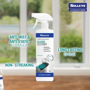 Selleys 500ML Glass Cleaner Spray  | Anti-Bacterial | Anti Mist & Anti Static Formula | Pencuci Cermin |