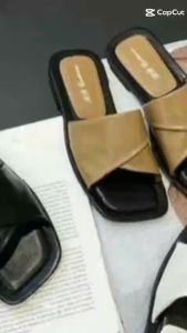 Sandal Teplek Wanita Slop Motip Siluet Double Terbaru RRC