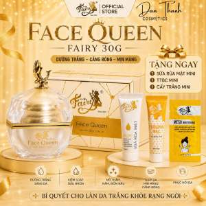 KEM FACE QUEEN FAIRY LỚN 30G (tặng 1 tuýp TTBC mini + 1 Muỗng Thuỷ Tinh + 1 Sữa Rửa Mặt mini + 1 Gói Cấy Trắng mini + 1 Kẹp Tóc)