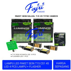 NINE LUMINOSLED PAKET LAMPU MOTOR SEIN DAJJAL T10/T15/T16 CS1 45 MATA CANBUS SUPER BRIGHT TINGGAL PASANG