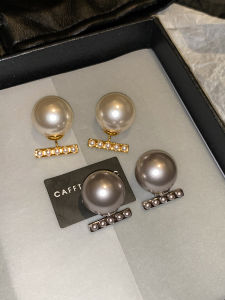 Silver Needle French True Multi Grey Australian White Balance Beam Pearl Earrings Women Luxury Minimalist High End Sensation