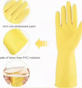 Waterproof Silicone Rubber Gloves Household Cleaning Dishwashing Kitchen Washing Clothes Disposable Cooking Clothes Long