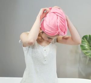 Handuk Keramas Handuk Rambut Magic Handuk Kepala / Handuk Pengering Rambut Berkancing Handuk Turban Topi Keramas Termurah Terbaru Promo