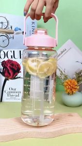 เครื่องกระบอกน้ำ ขวดน้ำพลาสติก รุ่น01 ภาษาอังกฤษแบบพกพา ความมั่นใจ 2 ลิตร (BPA FREE) พลาสติก PC