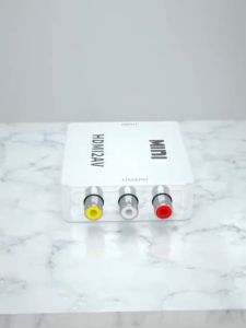 HD To RCA AV Adapter Mini 1080P HD to RCA Audio Video AV CVBS Converter for HDTV(Penyesuai HD ke AV)HD 转 AV 转换器