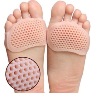 1 pair of forefoot pads forefoot pads Toe separation pads Silicone orthopedic protective pads Pain relief insoles Corrective toe flare gel pads Silicone hollow design Forefoot pads Reusable foot pain relief pads